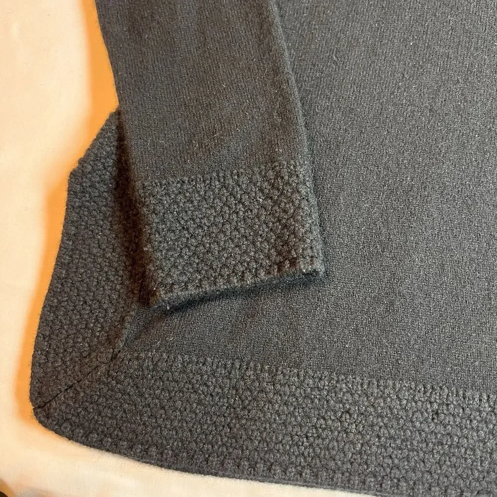 Tory Burch 100% Cashmere Tunic Sweater Women’s Small‎ Black VNeck Long Sleeve